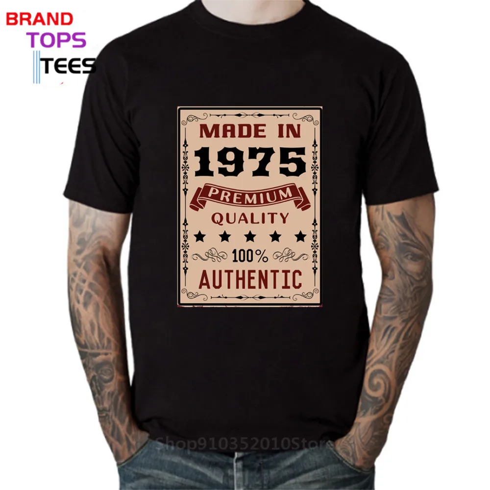 Premium quality 100% Authentic Made in 1975 T shirt men Vintage Born in 1975 Original Parts T-shirt Retro Birthday gift teeshirt
Premium quality 100% Authentic Made in 1975 T shirt men Vintage Born in 1975 Original Parts T-shirt Retro Birthday gift teeshirt