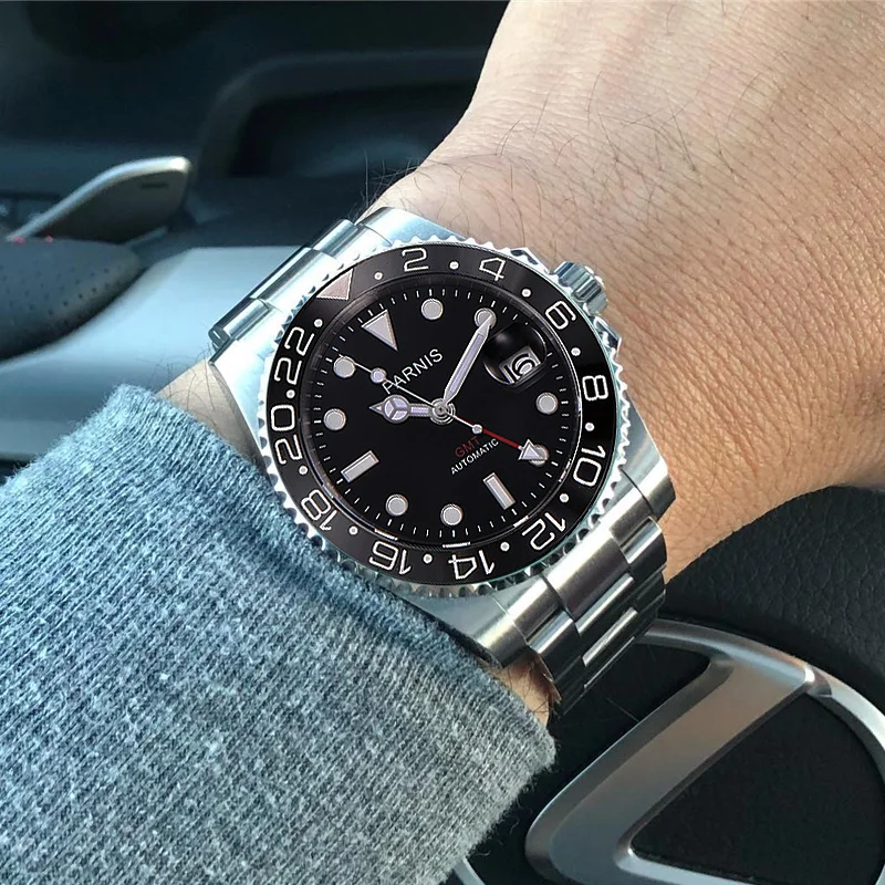Parnis 40mm Automatic Mechanical Watch Men GMT Luxury Sapphire Crystal Ceramic Bezel Luminous Waterproof Calendar Wristwatch Men
Parnis 40mm Automatic Mechanical Watch Men GMT Luxury Sapphire Crystal Ceramic Bezel Luminous Waterproof Calendar Wristwatch Men