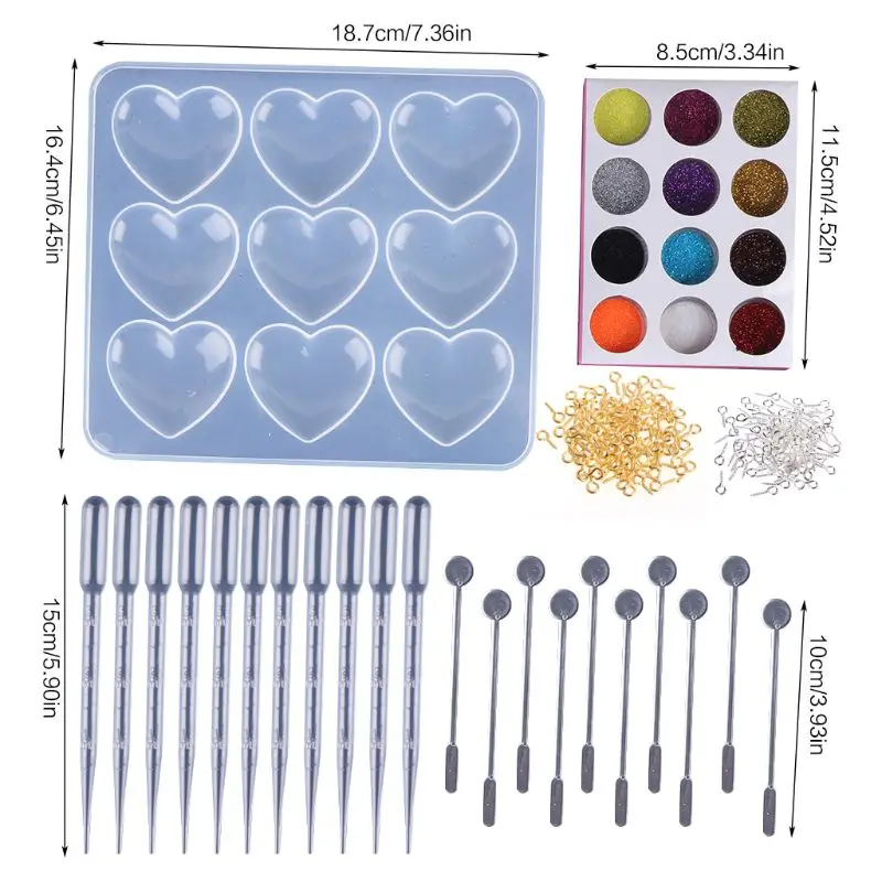 1Set Epoxy Mould DIY Handmade Heart Shaped Molds Creative 9 Grid Silicone Mold Pendant Jewelry Making Tool Material Dried Flower 
1Set Epoxy Mould DIY Handmade Heart Shaped Molds Creative 9 Grid Silicone Mold Pendant Jewelry Making Tool Material Dried Flower