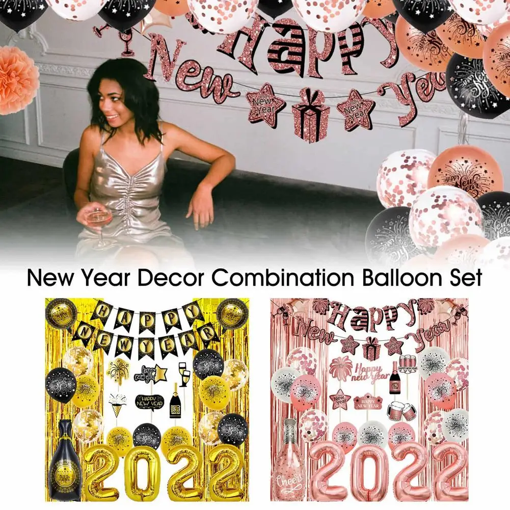 2022 Happy New Year Eve Decoration Supplies Set Banner Photo Booth Champagne Bottle Foil Balloon Rose Gold Party Decorations
2022 Happy New Year Eve Decoration Supplies Set Banner Photo Booth Champagne Bottle Foil Balloon Rose Gold Party Decorations