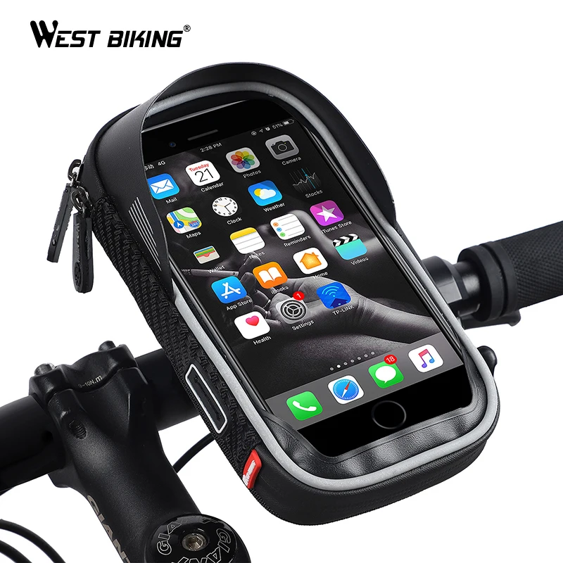 WEST BIKING Водонепроницаемый велосипедная сумка 360 ° Вращение Мобильный телефон