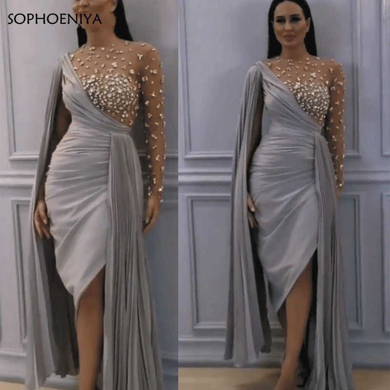 New Arrival Chiffon Silver Long sleeve evening dresses Crystals Beaded Short Evening gowns Kleider damen abendkleid
New Arrival Chiffon Silver Long sleeve evening dresses Crystals Beaded Short Evening gowns Kleider damen abendkleid