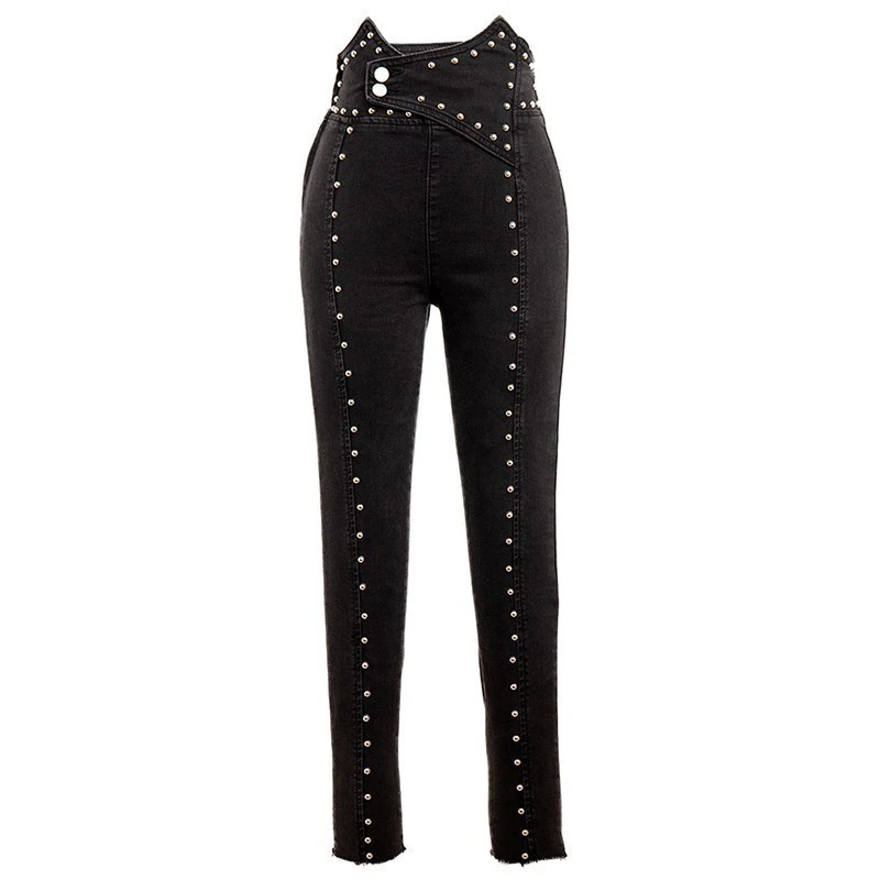 GALCAUR Slim Pencil Pants For Women High Waist Irregular Patchwork Rivets Elegant Streetwear Denim Trousers Female 2021 Clothing
GALCAUR Slim Pencil Pants For Women High Waist Irregular Patchwork Rivets Elegant Streetwear Denim Trousers Female 2021 Clothing