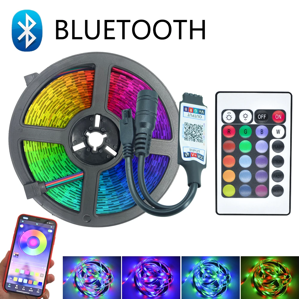 Bluetooth LED Strips Lights Luces Led RGB 2835 Flexible Not Waterproof Tape Diode DC 12V 15M Remote control+ adapter
Bluetooth LED Strips Lights Luces Led RGB 2835 Flexible Not Waterproof Tape Diode DC 12V 15M Remote control+ adapter