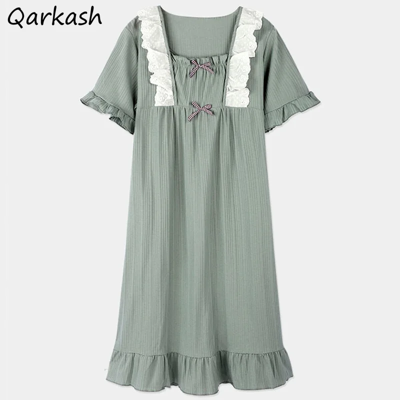 Nightgowns Women Square Collar Solid Sweet Sleepwear Korean Style Cozy Ruffles Female Leisure Homewear Summer Student Lounge Ins
Nightgowns Women Square Collar Solid Sweet Sleepwear Korean Style Cozy Ruffles Female Leisure Homewear Summer Student Lounge Ins