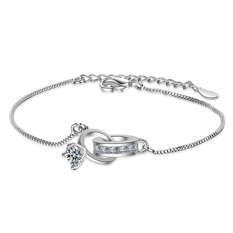 Fashion Women Charm Bracelet Simple Silvercolor Round Double Circle Zircon Chain Bracelet Famele Gift Jewelry
Fashion Women Charm Bracelet Simple Silvercolor Round Double Circle Zircon Chain Bracelet Famele Gift Jewelry