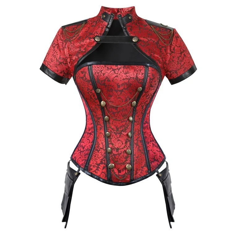 Corset Steam punk Gothic Cut Out Bustier Vintage Black Red Floral Top for Women Short Sleeve Costume Clothing gothic clothes
Corset Steam punk Gothic Cut Out Bustier Vintage Black Red Floral Top for Women Short Sleeve Costume Clothing gothic clothes