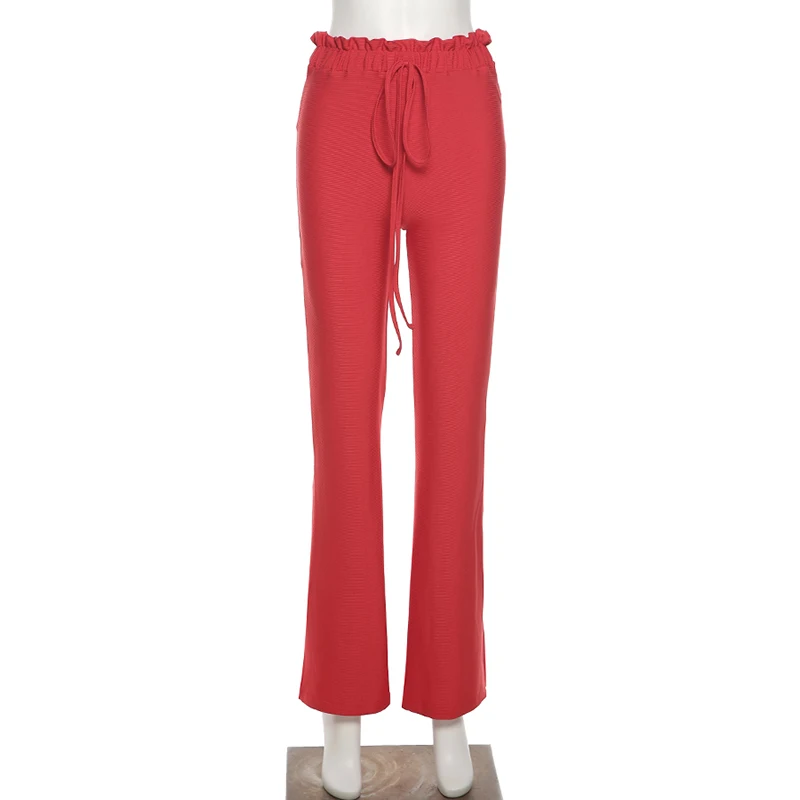 Street Casual Red Slim Flare Pants Women High Waist Drawstring Wrapped Hip Slim Trousers 2021 Summer Harajuku Y2K Sweatpants
Street Casual Red Slim Flare Pants Women High Waist Drawstring Wrapped Hip Slim Trousers 2021 Summer Harajuku Y2K Sweatpants