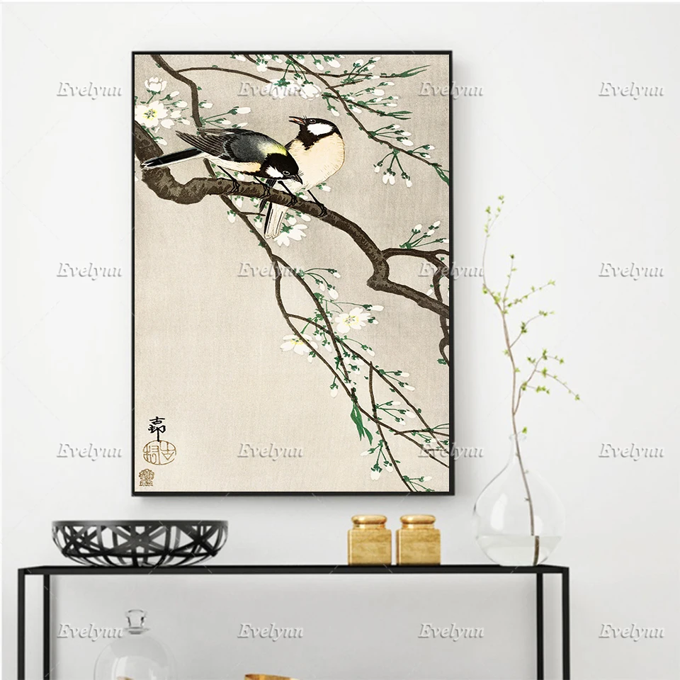 Japanese Art Print Tits on Cherry Branch by Koson Ohara Vintage Poster- Wall Art Prints Home Decor Canvas Gift Floating Frame
Japanese Art Print Tits on Cherry Branch by Koson Ohara Vintage Poster- Wall Art Prints Home Decor Canvas Gift Floating Frame