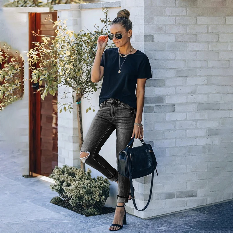 DIFIUPAI Black/Blue Pencil Pants Women Mid Wist Female Ripped Skinny Jeans High Stretch Denim Trousers Street Feet Pants Cuffs
DIFIUPAI Black/Blue Pencil Pants Women Mid Wist Female Ripped Skinny Jeans High Stretch Denim Trousers Street Feet Pants Cuffs