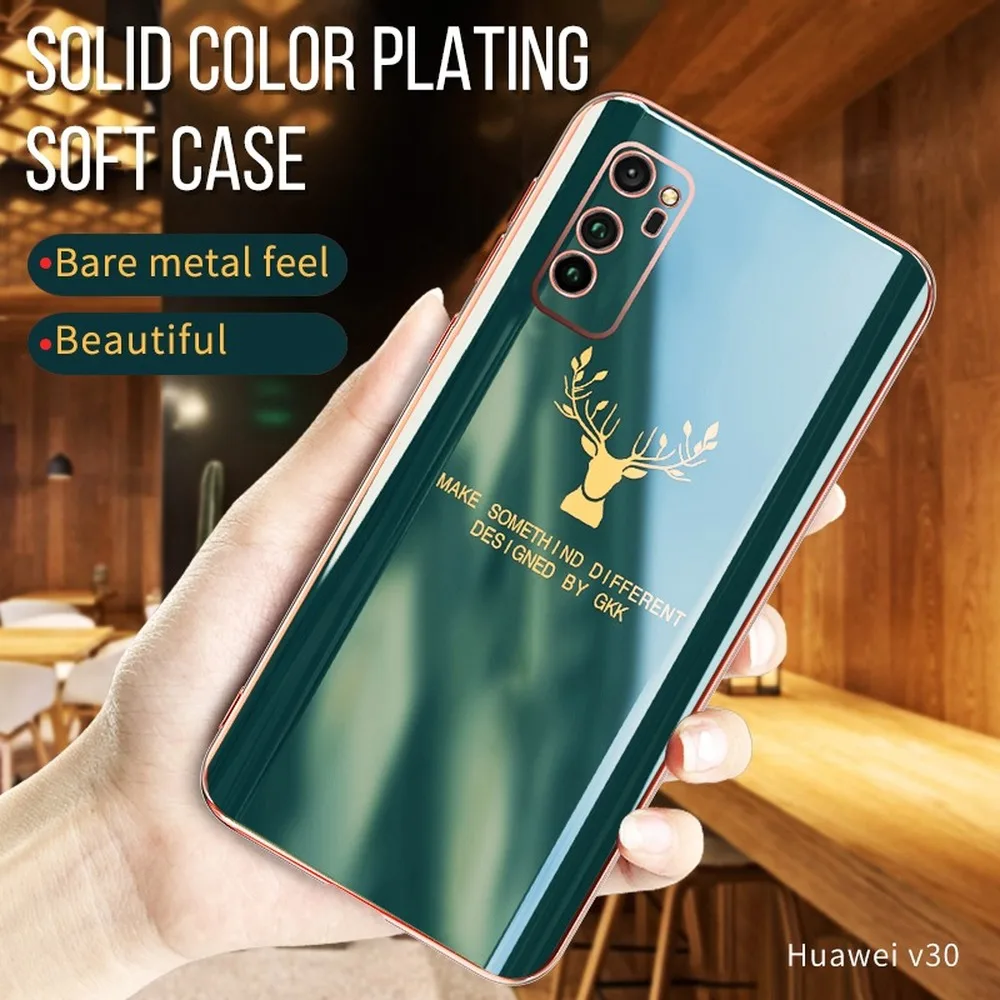 Luxury Plating Phone Case for Honor V30 Pro Coque Bronzing Elk Camera Protective Cover for Huawei Nova 5 5i Mate 30 5G Fundas 
Luxury Plating Phone Case for Honor V30 Pro Coque Bronzing Elk Camera Protective Cover for Huawei Nova 5 5i Mate 30 5G Fundas