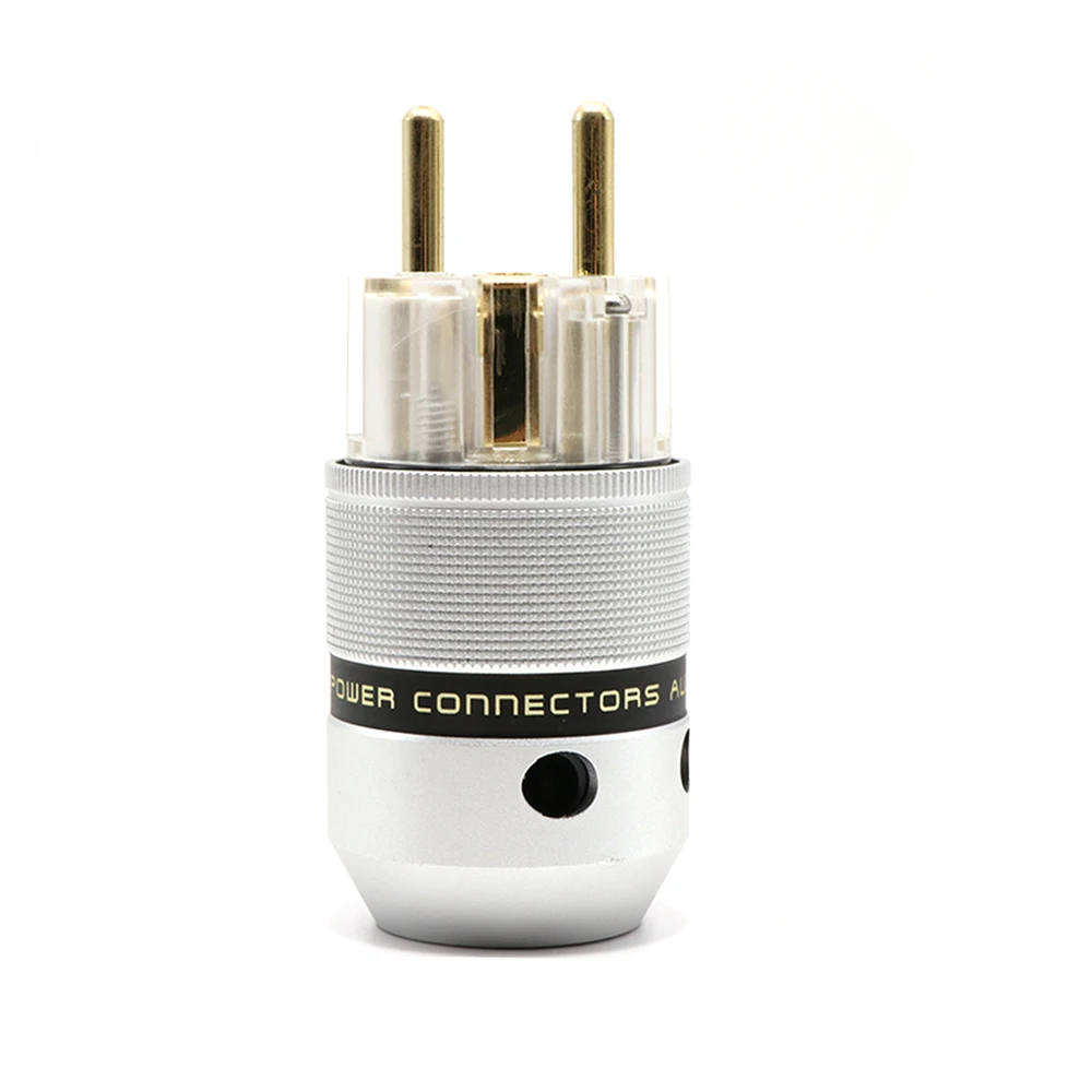 2pieces FA-074TE Hight Quality Transparent Power Schuko EU mains plug 24k Gold plated Schuko Mains Plug 
2pieces FA-074TE Hight Quality Transparent Power Schuko EU mains plug 24k Gold plated Schuko Mains Plug