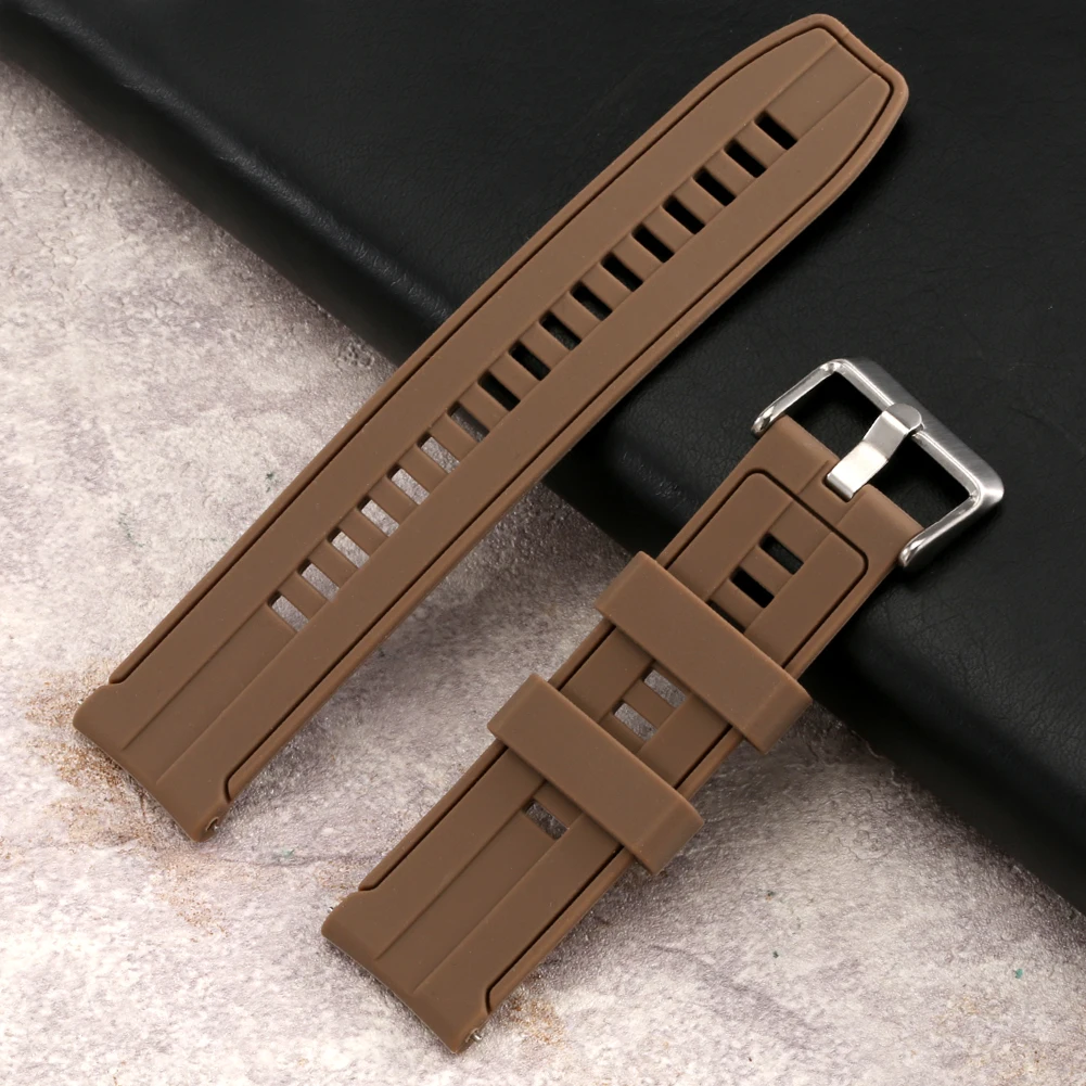 20mm 22mm Classic Coffee Color Strap Soft And Smooth Silicone Strap Practical Pin Buckle Wristwatch Strap
20mm 22mm Classic Coffee Color Strap Soft And Smooth Silicone Strap Practical Pin Buckle Wristwatch Strap