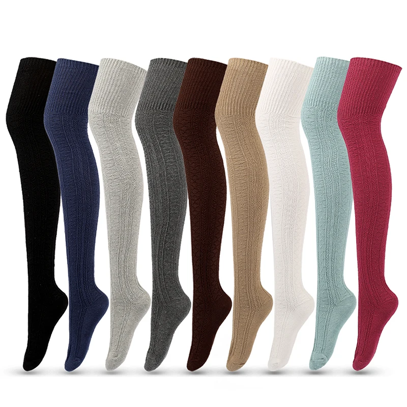 Women 1 Pair Solid Color High Socks Cotton All-Match Knitting Warm Long Stockings Winter Japanese Over Knee Socks Leg Warmer
Women 1 Pair Solid Color High Socks Cotton All-Match Knitting Warm Long Stockings Winter Japanese Over Knee Socks Leg Warmer