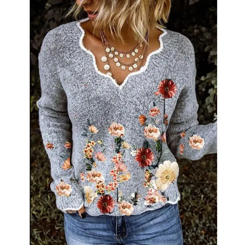 2021 Fashion Women Shirt Casual V-Neck Long Sleeve Female Pullover Shirt New Simple Slim Landscape Printed Lady Shirt
2021 Fashion Women Shirt Casual V-Neck Long Sleeve Female Pullover Shirt New Simple Slim Landscape Printed Lady Shirt