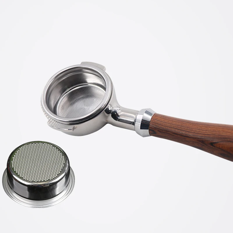 58Mm Stainless Steel Coffee Machine E61 No Base Filter Bracket Coffee Bottomless Handle Coffee Spoon Wooden Handle Professional 
58Mm Stainless Steel Coffee Machine E61 No Base Filter Bracket Coffee Bottomless Handle Coffee Spoon Wooden Handle Professional