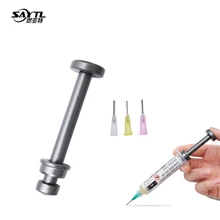SAYTL Aluminum Alloy Solder Flux Needle Booster Syringe Type Solder Paste UV Solder Mask Ink Propulsion Tools