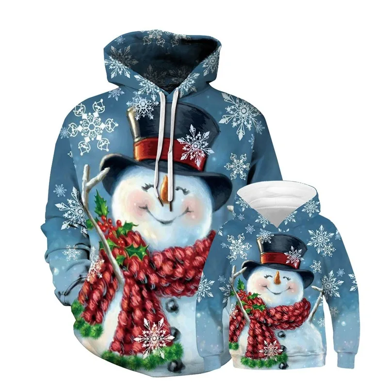 

Printed Parent-child Matching Long Sleeve Hooded Sweater Casual Loose-Fit Upper Outer Garment Family Matching Clothes Animal