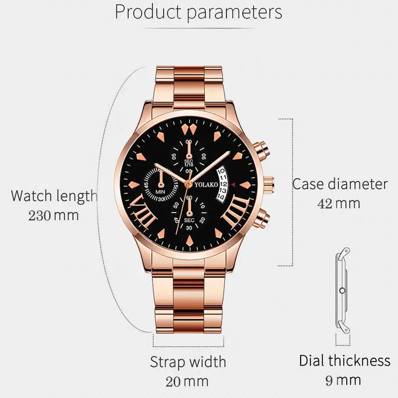 Luxury Analog Business Mens Stainless Steel Wrist Watch Fashion Casual Round Mens Quartz Watches High-end Brand Men's Sports
Luxury Analog Business Mens Stainless Steel Wrist Watch Fashion Casual Round Mens Quartz Watches High-end Brand Men's Sports