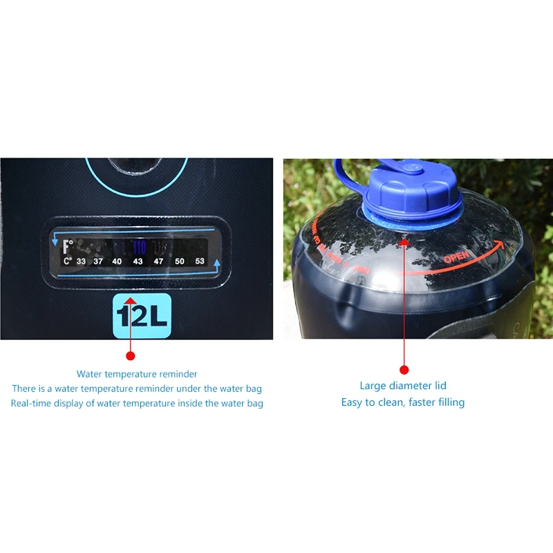 ELOS-AFISHTOUR Camping Shower 20L Traveling Hiking Cycling Sun Heating Beach Swimming Portable Picnic Solar Shower Bag
ELOS-AFISHTOUR Camping Shower 20L Traveling Hiking Cycling Sun Heating Beach Swimming Portable Picnic Solar Shower Bag