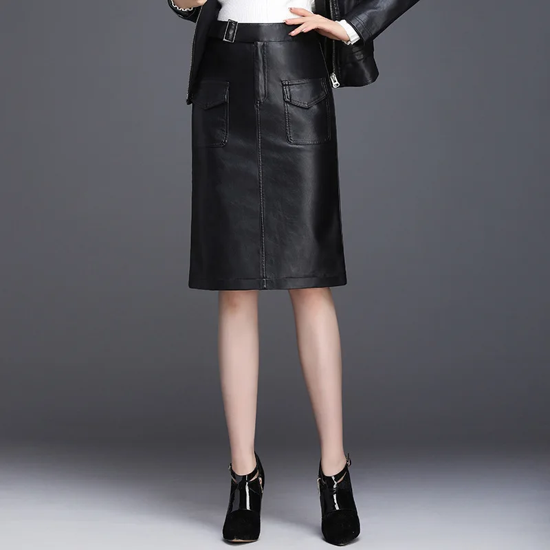 PU Faux Leather Skirt Women Autumn Winter Korean Pockets Belted Plus Size Bodycon Pencil Skirts Elegant OL Skirt Black Khaki
PU Faux Leather Skirt Women Autumn Winter Korean Pockets Belted Plus Size Bodycon Pencil Skirts Elegant OL Skirt Black Khaki
