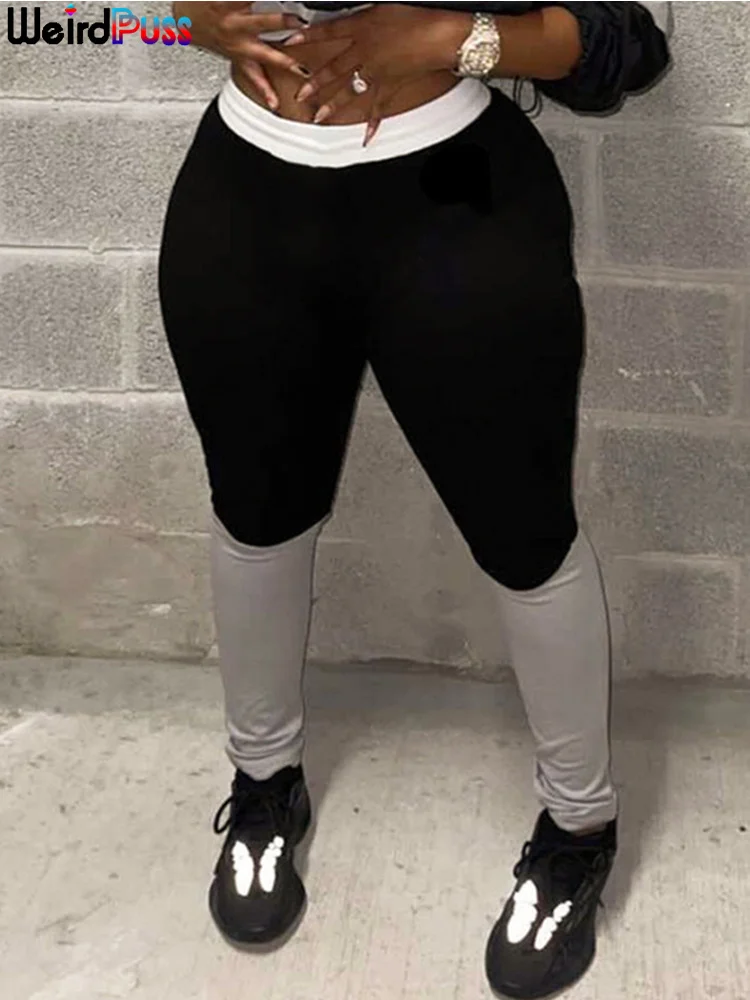 Weird Puss Women Casual Pants Body-shaping Contrast Color Patchwork Elastic Sporty Leggings Fitness Wild Sweatpants Streetwear
Weird Puss Women Casual Pants Body-shaping Contrast Color Patchwork Elastic Sporty Leggings Fitness Wild Sweatpants Streetwear