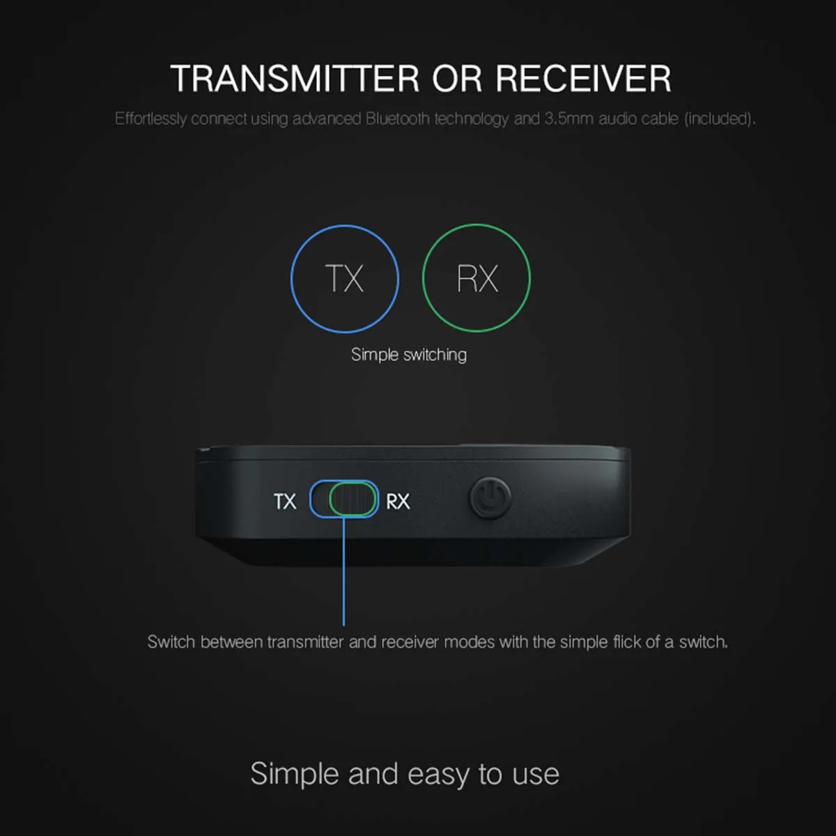 2-IN-1 Wireless BT Audio Transmitter Receiver Kit Stereo Music Adapter 
2-IN-1 Wireless BT Audio Transmitter Receiver Kit Stereo Music Adapter