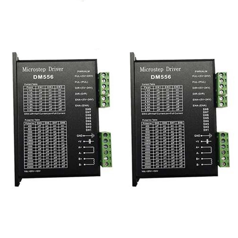 Цифровой Драйвер шагового двигателя DM556 для шагового двигателя 57 86, контроллер шагового двигателя NEMA23 NEMA34, 2 шт. 
Цифровой Драйвер шагового двигателя DM556 для шагового двигателя 57 86, контроллер шагового двигателя NEMA23 NEMA34, 2 шт.