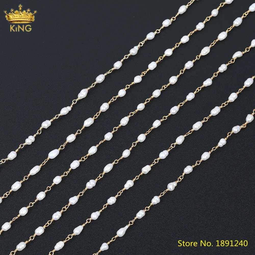 5Meters Sale,4-6mm White Pearl Beads Chains Fashion Jewelry,Plated Gold Wire Wrapped Pearl Beads Rosary Chains DIY Choker Making
5Meters Sale,4-6mm White Pearl Beads Chains Fashion Jewelry,Plated Gold Wire Wrapped Pearl Beads Rosary Chains DIY Choker Making