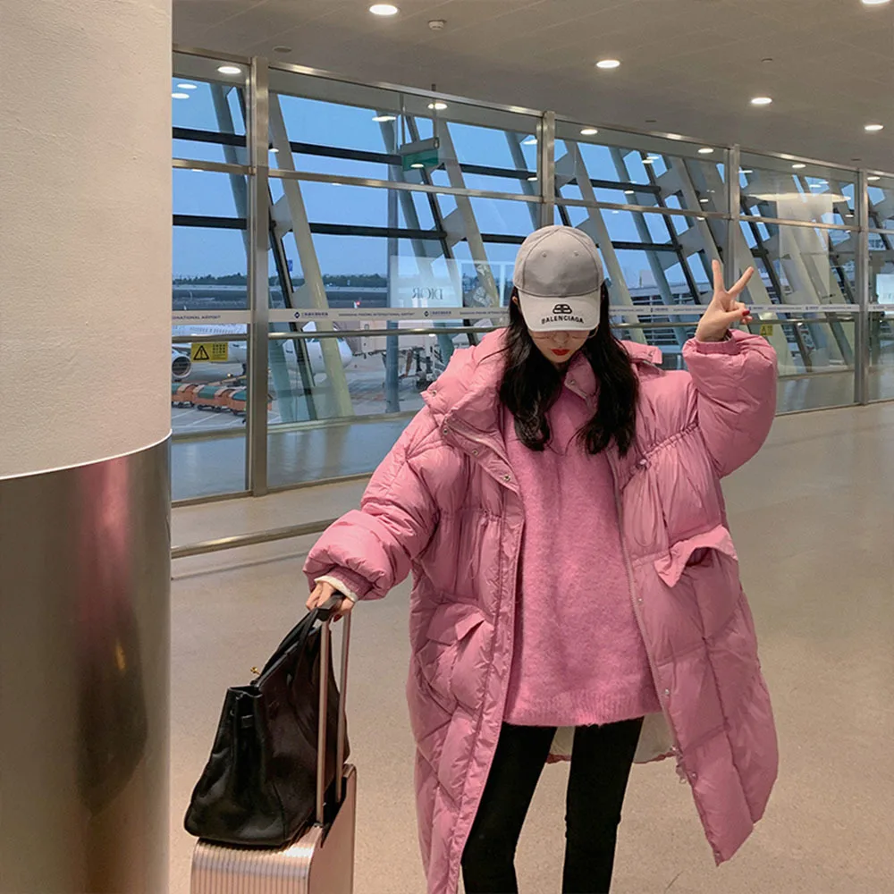 Женская парка на белом утином пуху с капюшоном, свободная Длинная утепленная куртка, теплая верхняя одежда большого размера с воротником-стойкой, зима 90%
Женская парка на белом утином пуху с капюшоном, свободная Длинная утепленная куртка, теплая верхняя одежда большого размера с воротником-стойкой, зима 90%