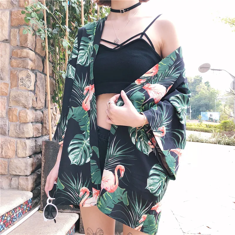 Black Banana Leaf Print Cardigan Women Japanese Fashion Kimono Harajuku Beach Loose Thin Shirt Sun-protective Yukata
Black Banana Leaf Print Cardigan Women Japanese Fashion Kimono Harajuku Beach Loose Thin Shirt Sun-protective Yukata