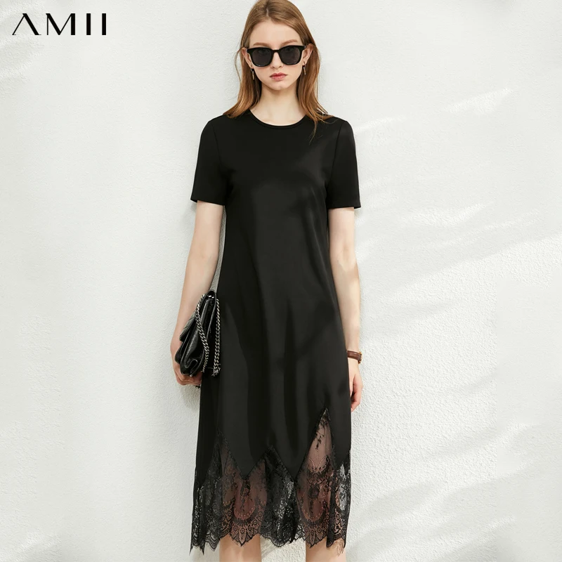 Amii Minimalism Summer Dresses For Women Elegant Oneck Patchwork Lace Dresses Office Lady Straight Tshirts Dress Female 12030116
Amii Minimalism Summer Dresses For Women Elegant Oneck Patchwork Lace Dresses Office Lady Straight Tshirts Dress Female 12030116