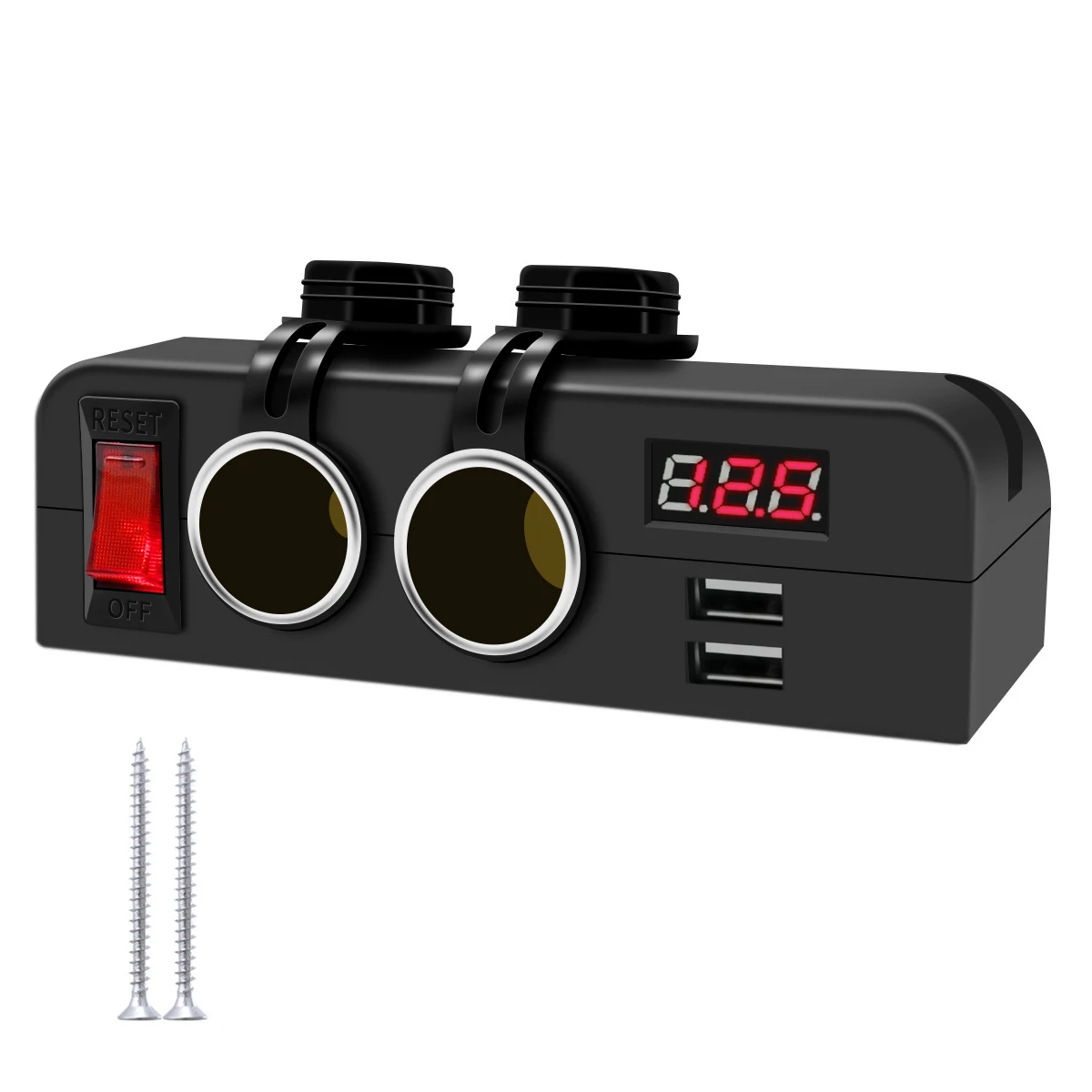 12V/24V Dual USB Port Car Charger Cigarette Lighter Socket with Voltmeter for Car Caravan Boats
12V/24V Dual USB Port Car Charger Cigarette Lighter Socket with Voltmeter for Car Caravan Boats