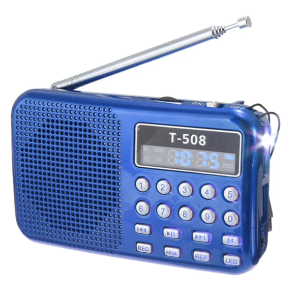 T508 мини портативный светодиодный светильник Стерео FM радио MP3 музыкальный плеер