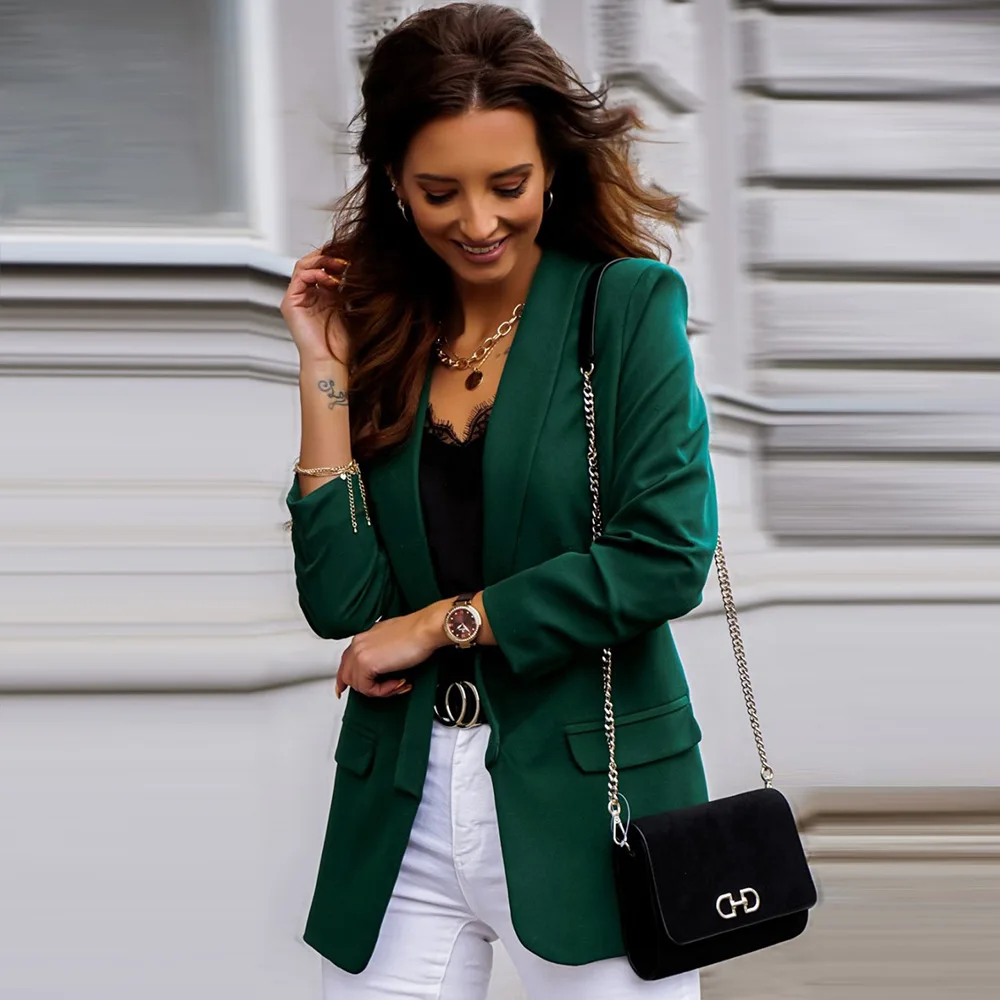 Women coat Casual Blazer Open Front Long Sleeve Slim Fit Office Jacket for Business Lady pocket decoration solid color Cardigan
Women coat Casual Blazer Open Front Long Sleeve Slim Fit Office Jacket for Business Lady pocket decoration solid color Cardigan