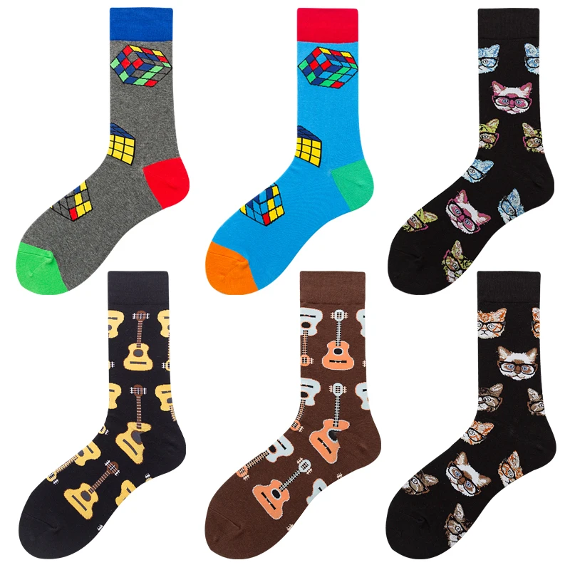 Men Cotton Socks Guita Magic Cube Cat Cool Soft Colorful Happy Funny Socks Fashion Adult Casual Crew Socks Autumn Winter
Men Cotton Socks Guita Magic Cube Cat Cool Soft Colorful Happy Funny Socks Fashion Adult Casual Crew Socks Autumn Winter