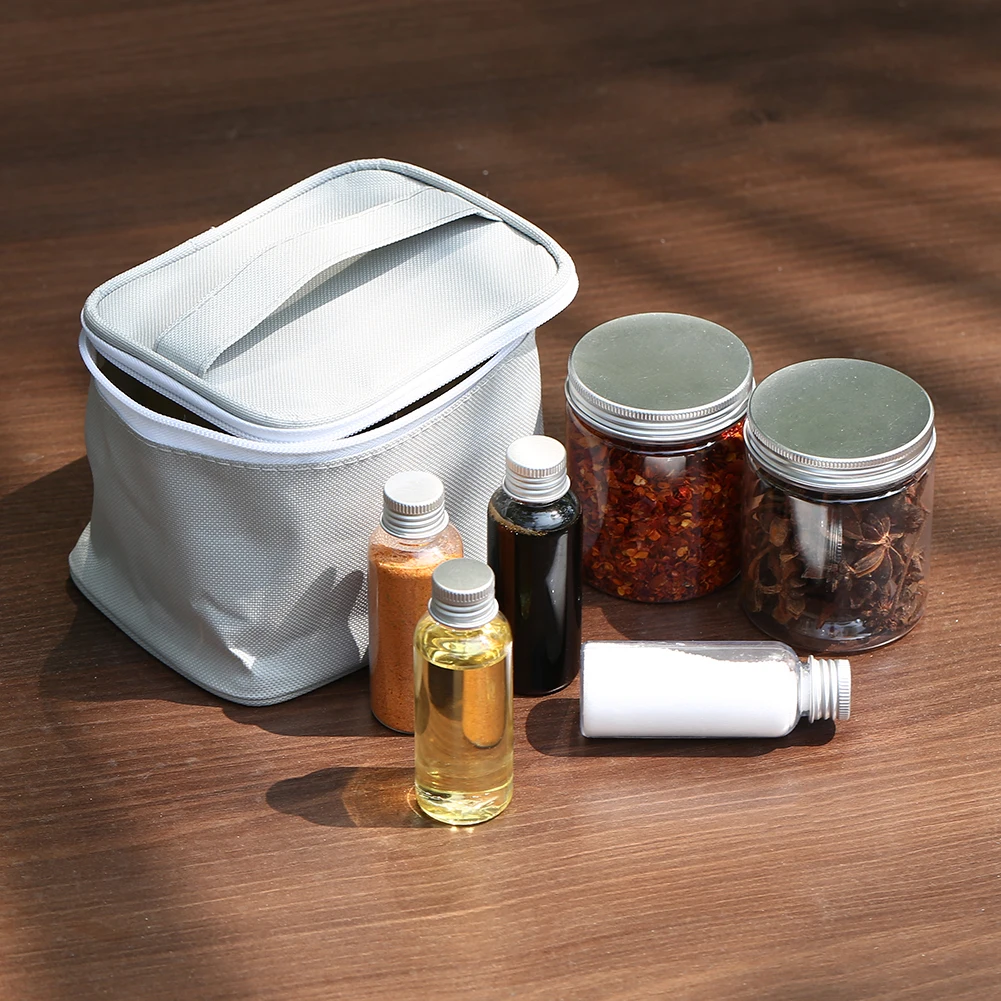 Camping BBQ Spice Jar Sauce Condiment Bottles Salt Pepper Seasoning Pot Storage Carry Bag for Outdoor Picnic Tableware Bottle
Camping BBQ Spice Jar Sauce Condiment Bottles Salt Pepper Seasoning Pot Storage Carry Bag for Outdoor Picnic Tableware Bottle