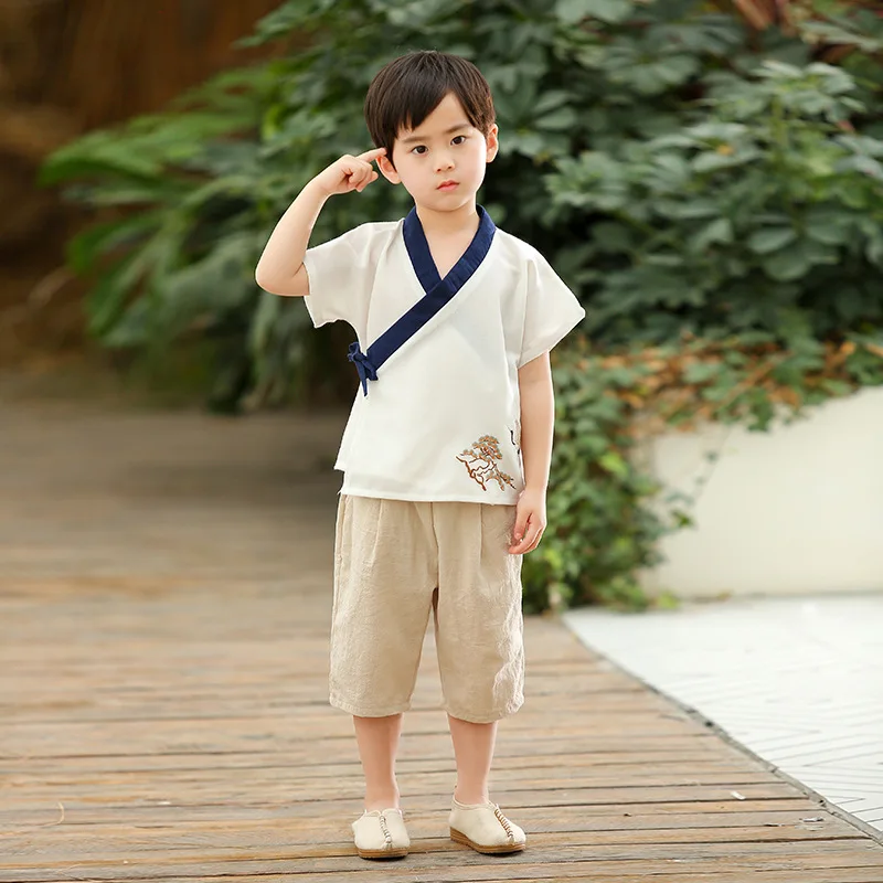 2021 Summer New Boys' Hanfu Suits, Children's Cotton and Linen Suits for Small and Medium-sized Children
2021 Summer New Boys' Hanfu Suits, Children's Cotton and Linen Suits for Small and Medium-sized Children
