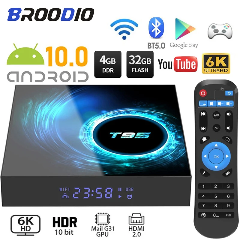2021 T95 Смарт ТВ коробка Android 10,0 4G 64 Гб 128 6K Youtube Media Player 2,4g, Wi-Fi, ТВ коробка Android Декодер каналов кабельного телевидения-топ, 2 Гб оперативной памяти...
2021 T95 Смарт ТВ коробка Android 10,0 4G 64 Гб 128 6K Youtube Media Player 2,4g, Wi-Fi, ТВ коробка Android Декодер каналов кабельного телевидения-топ, 2 Гб оперативной памяти...