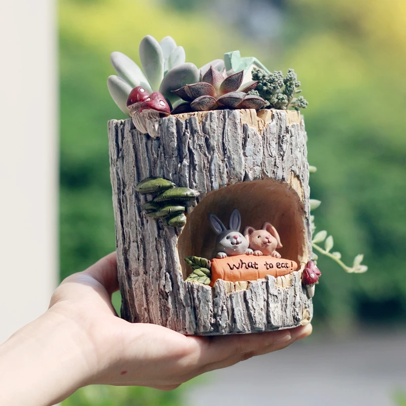 Garden Resin Rabbit Stump Flower Pot Creative Cartoon Animal Succulent Plant Flowerpot Personalized Desktop Flower Ornaments
Garden Resin Rabbit Stump Flower Pot Creative Cartoon Animal Succulent Plant Flowerpot Personalized Desktop Flower Ornaments