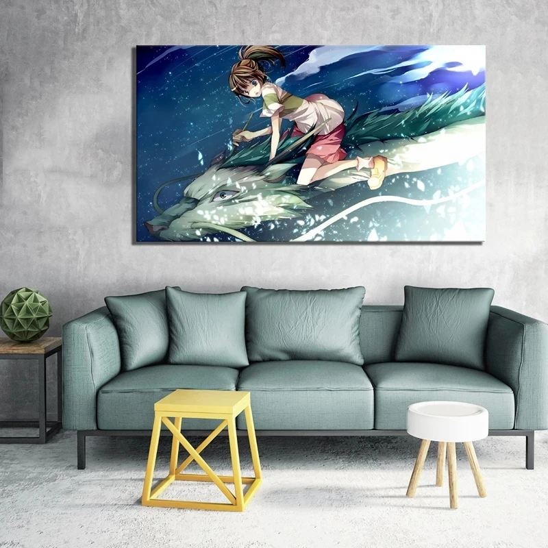 Girl And Dragon Picture Spirited Away Anime Poster Cartoon Wall Art Prints Canvas Painting Girls Room Modular Modern Home Decor
Girl And Dragon Picture Spirited Away Anime Poster Cartoon Wall Art Prints Canvas Painting Girls Room Modular Modern Home Decor