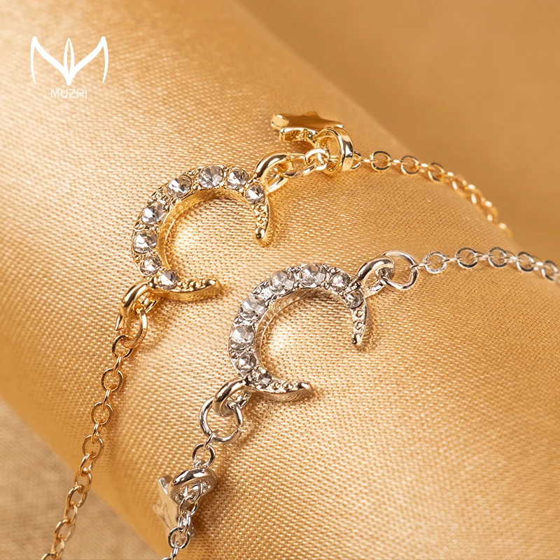 MUZHI Fashion Moon Star Pendant Adjustable Chain Bracelet For Women Trendy Rhinestone Rose Gold Bracelets Birthday Jewelry Gifts
MUZHI Fashion Moon Star Pendant Adjustable Chain Bracelet For Women Trendy Rhinestone Rose Gold Bracelets Birthday Jewelry Gifts