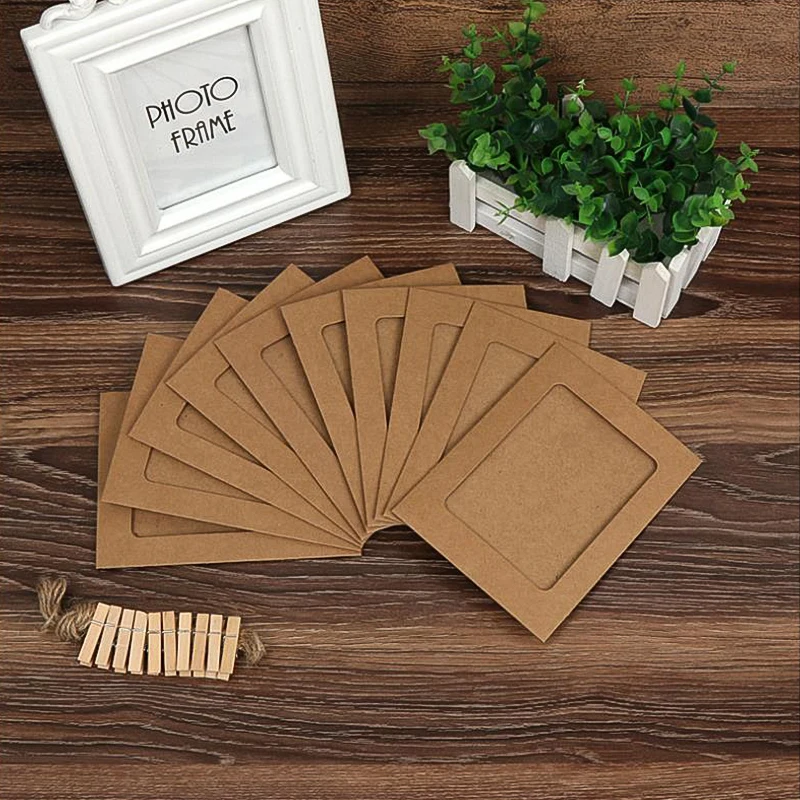 10Pcs DIY Kraft Paper Photo Frame 5-7 inch Hanging Wall Photos Picture Frame Kraft Paper With Clips&rope Photo Booth Props
10Pcs DIY Kraft Paper Photo Frame 5-7 inch Hanging Wall Photos Picture Frame Kraft Paper With Clips&rope Photo Booth Props