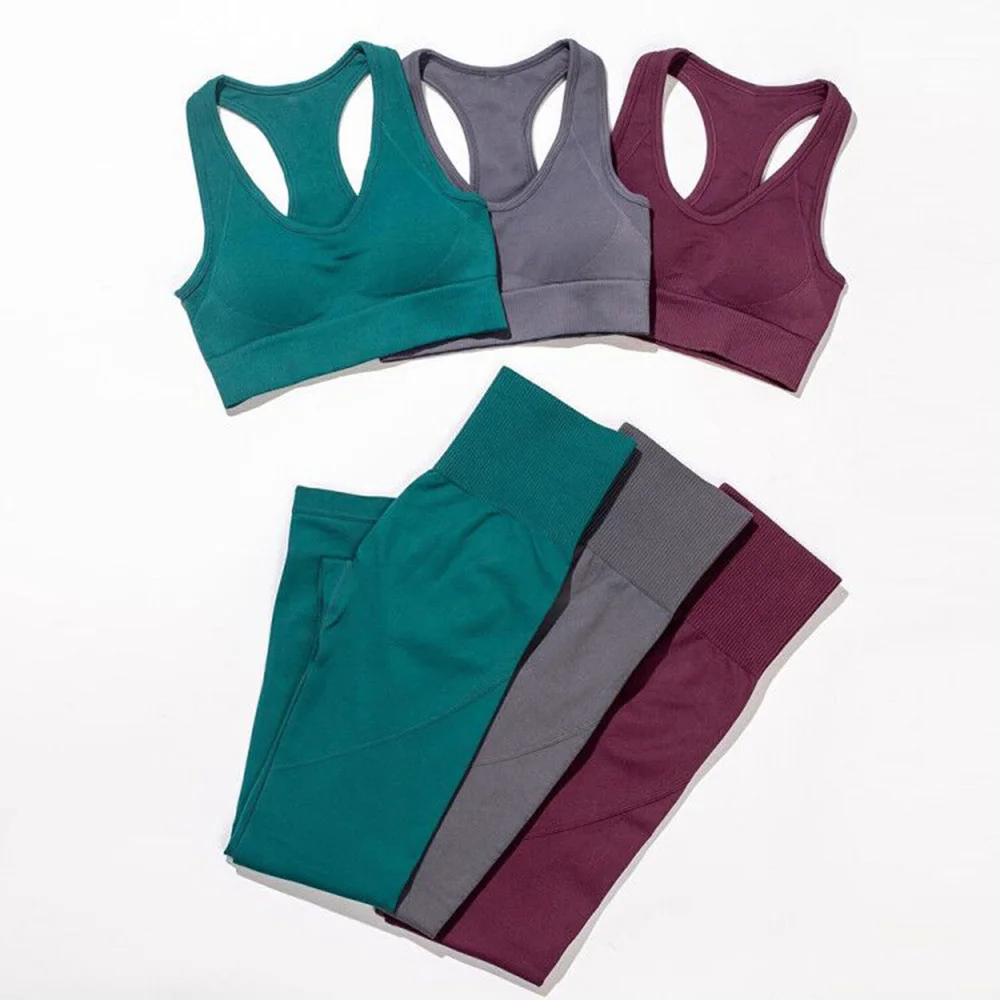 12 Colors Seamless 2 Piece Gym Set Women Fitness Clothing High Waist Leggings Push Up Sports Bra Workout Running Sportswear 
12 Colors Seamless 2 Piece Gym Set Women Fitness Clothing High Waist Leggings Push Up Sports Bra Workout Running Sportswear