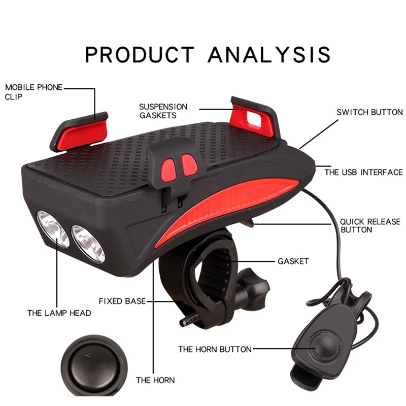 4 in 1 Multifunction Bike Light With Phone Holder Bicycle Highlight 2000/4000mAh Power Bank Cycling Flashlight
4 in 1 Multifunction Bike Light With Phone Holder Bicycle Highlight 2000/4000mAh Power Bank Cycling Flashlight