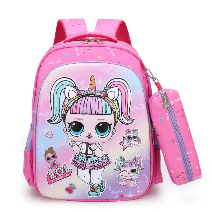 New LOL SURPRISE Doll Cartoon Backpack Children School Bags For Girls Kids Schoolbags Book Bag Primary school Student | Багаж и сумки