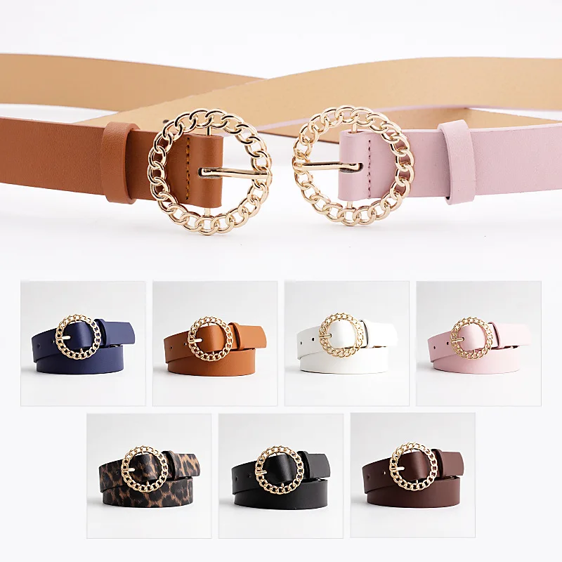 Vintage Leather Belt Women Girl Solid Color Waistband Round Metal Buckle Belts For Female Jeans Decoration Belt Femme Cummerbund
Vintage Leather Belt Women Girl Solid Color Waistband Round Metal Buckle Belts For Female Jeans Decoration Belt Femme Cummerbund