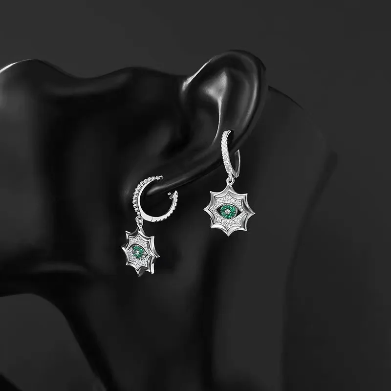 Fashion Earrings S925 Silver Color Spiked Sun Embellished Green Evil Eye Hoop Earrings Women New Jewelry Gift
Fashion Earrings S925 Silver Color Spiked Sun Embellished Green Evil Eye Hoop Earrings Women New Jewelry Gift