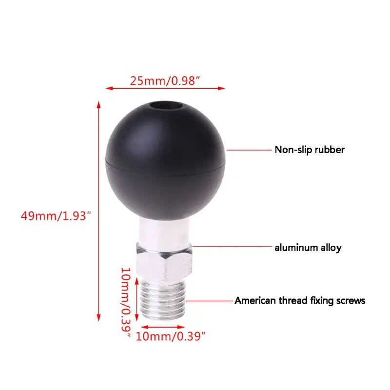 1Inch Ball Base M10 X 1.25 Male Thread Mount Motorcycle Phone Holder Motorbike For ram Mounts L93A
1Inch Ball Base M10 X 1.25 Male Thread Mount Motorcycle Phone Holder Motorbike For ram Mounts L93A