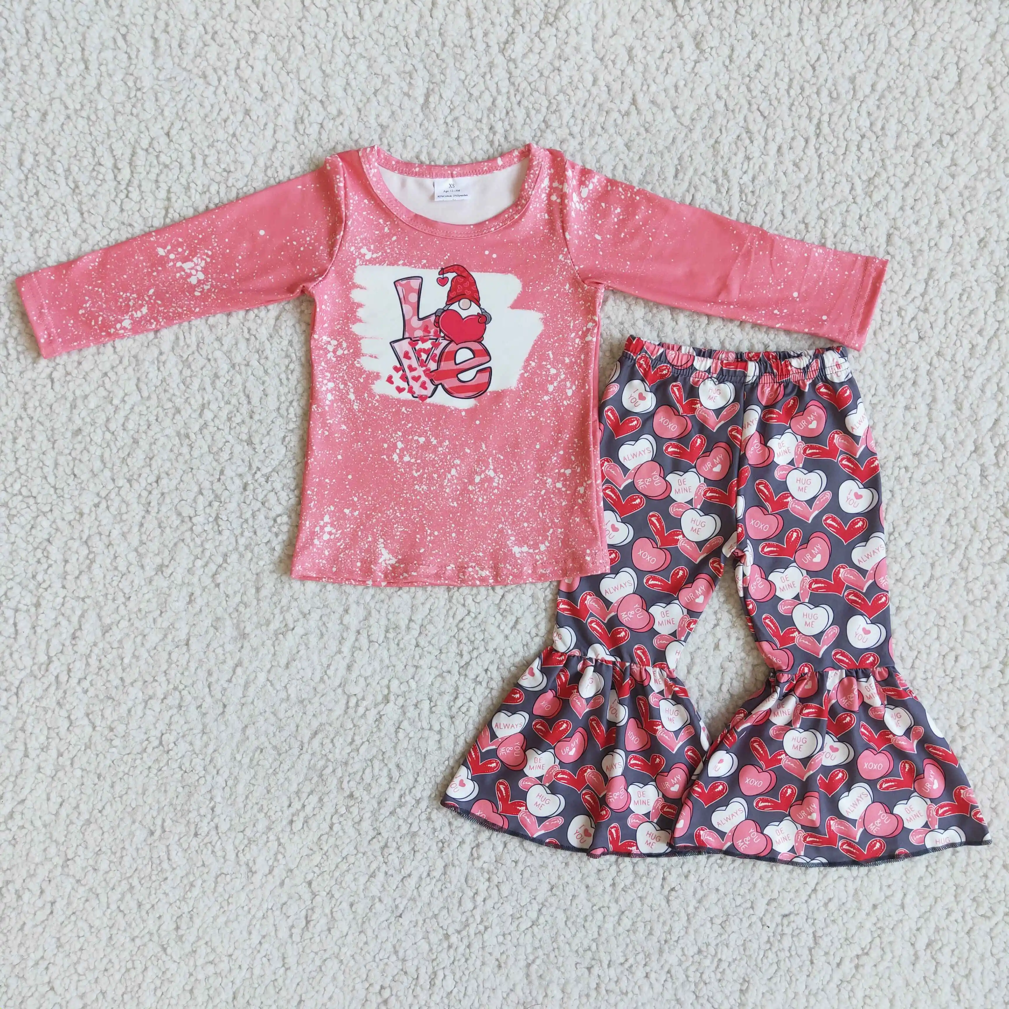 Valentine's Day Outfits Baby Girls Long Sleeves Top Bell Bottom Sets Kids Pink Clothing Children Boutique Wholesale New Clothes
Valentine's Day Outfits Baby Girls Long Sleeves Top Bell Bottom Sets Kids Pink Clothing Children Boutique Wholesale New Clothes